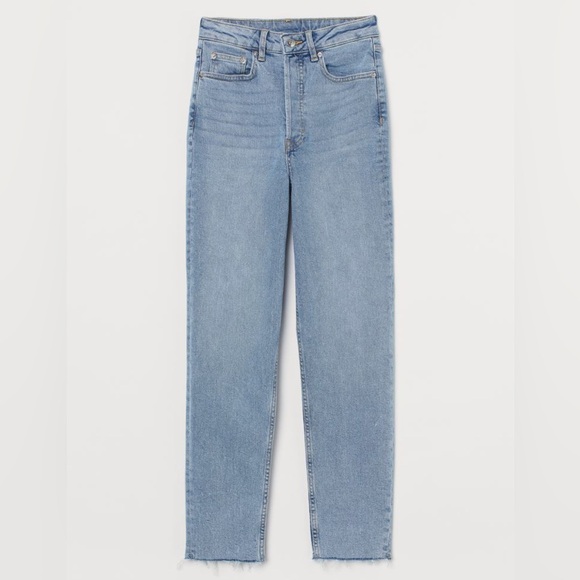 Mom High Ankle Jeans in Light Denim Blue in Size 8 - Picture 1 of 6